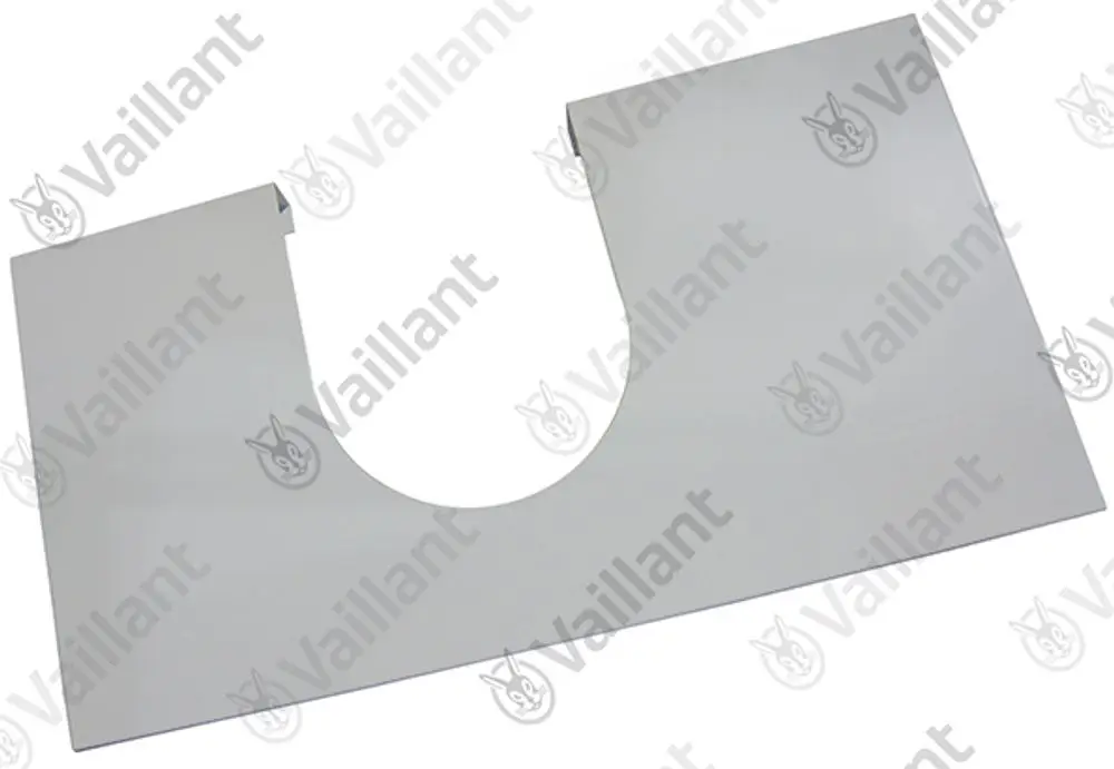 Vaillant Deckel in rechteckiger Form, mit einer Aussparung auf einer Seite. Der Deckel hat eine glatte Oberfläche und ist in neutraler Farbe gehalten.